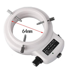 Load image into Gallery viewer, KOPPACE Microscope Adjustable Ring Light 144 LED 64mm Installation Interface Stereo Microscope Ring Lamp White
