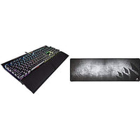 CORSAIR K70 RGB MK.2 Mechanical Gaming Keyboard - USB Passthrough & Media Controls - Tactile & Clicky - Cherry MX Blue - RGB LED Backlit and CORSAIR MM300 - Extended Mouse Mat