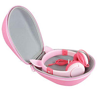 Hermitshell Hard Travel Case for iClever BoostCare Kids Headphones Wired Over Ear Headphones with Cat Ears (Pink)