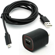 Load image into Gallery viewer, 18W USB Adaptive Fast Home Charger 6ft Cable Smart Detect Adapter Travel Wall AC Power Long Data Cord Black for Samsung Galaxy Tab 4 Nook 7.0 10.1, E Nook 9.6, S2 Nook 8.0 - Verizon Ellipsis 7, 8
