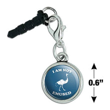 Load image into Gallery viewer, I Am Not Emused Emu Amused Funny Humor Mobile Cell Phone Headphone Jack Charm fits iPhone iPod Galaxy
