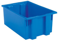 Akro-Mils 35195 Nest and Stack Plastic Storage and Distribution Tote, 19.5-Inch L by 15.5-Inch W by 13-Inch H, Blue, Case of 6