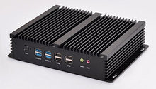 Load image into Gallery viewer, New Haswell i7 4500U Industrial PC IPC Mini PC Fanless PC with Dual LAN GbE 8G RAM 128G SSD Support Linux/Windows 6 COM 8 USB USB3.0 VGA HDMI Rich IO, Black Aluminum. nic
