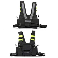 Load image into Gallery viewer, abcGoodefg Radio Chest Harness Pack Front Pocket Pouch Bag Holster EMS Vest Rig with Reflective Fluorescent Green Band for Two Way Radio Walkie Talkie (Rescue Essentials)
