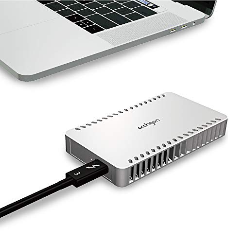 Archgon 960GB Thunderbolt 3 Certified Aluminum External NVMe M.2 SSD Portable PCIe Solid State Drive with Heatsink Max. Speed up to Read 1600MB/s Write 1100MB/s Model X70 (960GB, Silver)