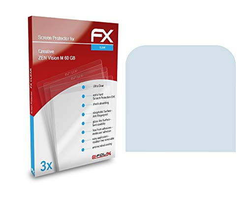 atFoliX Screen Protection Film Compatible with Creative Zen Vision M 60 GB Screen Protector, Ultra-Clear FX Protective Film (3X)
