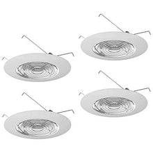 Load image into Gallery viewer, 4 Pack 6&quot; Inch Fresnel Glass Lens with White Plastic Trim, Waterproof Light Cover, 60 Watt Max, UL Listed, Use with 6in Recessed Lighting, Rated for Damp and Wet Locations, Great for Showers, Bathro
