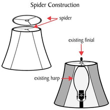 Load image into Gallery viewer, Aspen Creative 32180 Transitional Hardback Empire Shaped Spider Construction Lamp Shade in Dark Khaki, 9&quot; wide (5&quot; x 9&quot; x 7&quot;)
