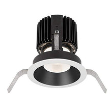 Load image into Gallery viewer, WAC Lighting R4RD1T-W830-BKWT Volta - 5.75&quot; 36W 60 3000K 85CRI 1 LED Round Shallow Regressed Trim with LED Light Engine, Black White Finish with Textured Glass
