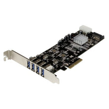 Load image into Gallery viewer, 4 Port PCI Express (PCIe) SuperSpeed USB 3.0 Card Adapter w/ 2 Dedicated 5Gbps Channels - UASP - SATA / LP4 Power Size: 4 Ext Dual Bus

