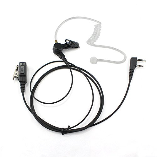 GoodQbuy Surveillance Covert Acoustic Tube Earpiece Headset for Icom 2 PIN Walkie Talkie Radio F3G F4G F11 F11S F14 F14S F21 F21S F24 F24S