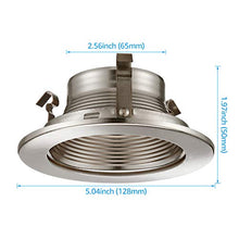 Load image into Gallery viewer, TORCHSTAR 4 Inch Recessed Light Trim with Satin Nickel Metal Step Baffle, for Recessed Can, Fit Halo/Juno Remodel Recessed Housing, Line Voltage Available, Pack of 6
