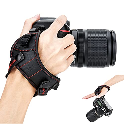JJC DSLR Camera Hand Strap Grip Wrist Strap With Standing U Plate for Canon EOS 90D 80D 77D 70D 60D 50D 1D 1Dx 7D 6D 5D Mark IV III II 5Ds 5DsR EOS R RP R5 R6 Rebel T8i T7i T6s T6i T5i T7 T6 SL3 SL2