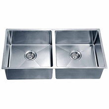 Load image into Gallery viewer, Dawn SRU331616 Undermount Small Corner Radius Equal Double Bowl Sink, Polished Satin
