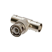 Load image into Gallery viewer, Cmple - BNC T Adapter Connector (Jack-Plug-Jack), T-Shaped BNC Coupler for CCTV Cameras, Coaxial Cables - Chrome
