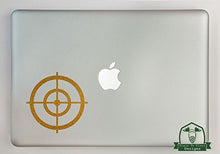Load image into Gallery viewer, Bullseye Crosshairs Vinyl Decal Sized to Fit A 15&quot; Laptop - Gold Metallic
