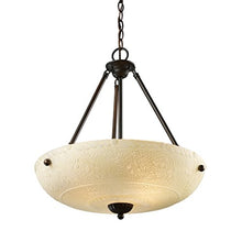 Load image into Gallery viewer, Elk 66322-4 Restoration 4-Light Pendant, 24-Inch, Aged Bronze With Scavo White Glass
