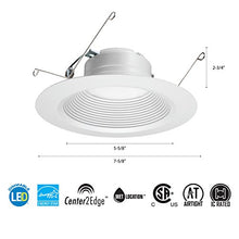 Load image into Gallery viewer, Lithonia Lighting 65BEMW LED 30K 83CRI M6 5/6 Inch 10.1W White LED Recessed Baffle Module, 3000K, CRI, T24 Compliant
