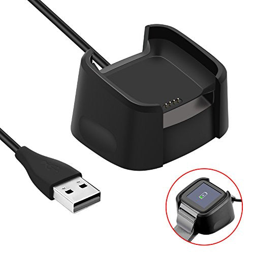Compatible with Fitbit Versa Charger, ONEVER USB Replacement 3.3ft Charging Dock for Fitbit Versa Smart Watch (2)