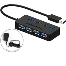 Load image into Gallery viewer, Sabrent 4-Port USB 3.0 Hub with Individual LED Lit Power Switches, Included 5V/2.5A Power Adapter (HB-UMP3)
