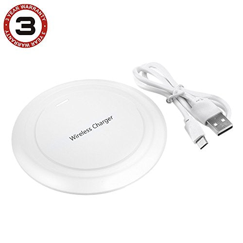 SLLEA White Qi Power Wireless Charging Pad Charger for Samsung Galaxy S8 S8+ Note 5 6