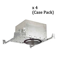 6-Inch New Construction E26 Recessed Can Light IC & Airtight Flat Ceiling Case Pack of 4