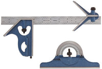 Fowler 52-385-012 Steel Combination Square Set Includes with Baked Blue Enamel Finish, 4R Graduation Interval, 12