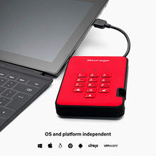 Load image into Gallery viewer, iStorage diskAshur2 SSD 512GB Red - Secure portable solid state drive - Password protected, dust and water resistant, portable, military grade hardware encryption USB 3.1 IS-DA2-256-SSD-512-R
