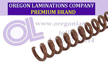 Load image into Gallery viewer, Spiral Coil Binding Spines 9mm (11/32 x 12) 4:1 [pk of 100] Medium Brown (PMS 469 C)
