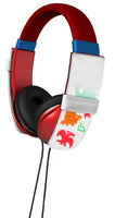 iHip IP-DOODLE-R DJ Style Erasable Drawing Headphones with Four Built-In Markers, Red