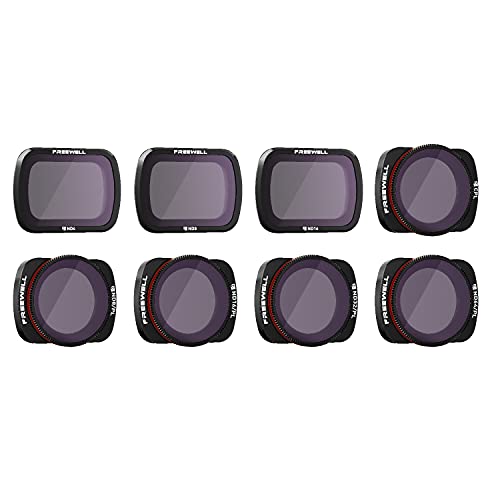 Freewell All Day  4K Series  8Pack ND4, ND8, ND16, CPL, ND8/PL, ND16/PL, ND32/PL, ND64/PL Camera Lens Filters for Osmo Pocket, Pocket 2