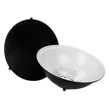 Load image into Gallery viewer, Fotodiox Pro Beauty Dish 28&quot; with Honeycomb Grid and Speedring for Speedotron Brown &amp; Black Line Strobe Light
