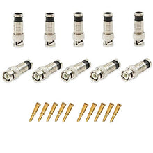 Load image into Gallery viewer, 10PCS lot Security System BNC Connector Compression Connector Jack for Coaxial RG59 Cable CCTV Camera Accessories
