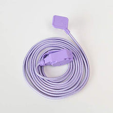 Load image into Gallery viewer, Globe Electric 22892 Designer Series 9-ft Fabric Extension Cord, 3 Polarized Outlets, Right Angle Plug, 125 Volts, Metallic Purple
