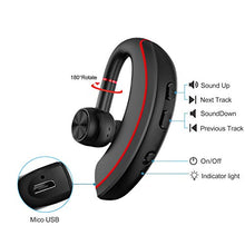 Load image into Gallery viewer, Bluetooth Headset Bluetooth V5.0 Earpiece Wireless Business Headphones Stereo Earphone with Noise Reduction Mic for Cell Phones, Skype, Office/Work Out/Trucker Driving
