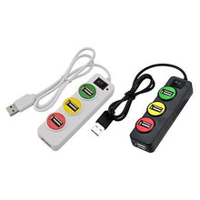 Load image into Gallery viewer, FASEN P-1030 Traffic Light Style 4-Port USB 2.0 HUB - Black((Assorted Colors)) , Black
