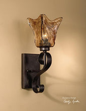 Load image into Gallery viewer, Uttermost 22402 Vetraio - One Light Wall Sconce, Oil Rubbed Bronze Finish with Toffee Art Glass
