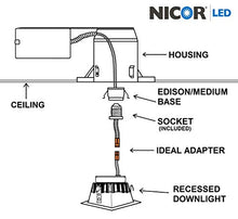 Load image into Gallery viewer, NICOR Lighting 3 inch White Square LED Recessed Downlight in 4000K (DQR3-10-120-4K-WH-BF)
