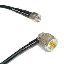 Load image into Gallery viewer, 3 feet RFC195 KSR195 Silver Plated SMA Male to UHF Male Angle RF Coaxial Cable
