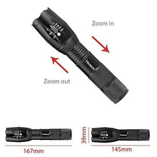 Load image into Gallery viewer, LED Flashlight, Hictech 1600 Lumens A100 Handheld Tactical Flashlight Torch with 5 Modes Super Bright Zoomable Waterproof Foucs Adjustable for Hunting, Cycling, Climbing, Camping (1PC-T6S)
