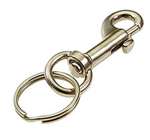 Load image into Gallery viewer, Lucky Line 2-1/8&quot; Small Bolt Snap, Nickel Plated Zinc with 7/8&quot; Split Key Ring (44501)
