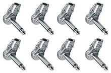 Load image into Gallery viewer, (8 Pack) PC-TJ055 1/4 6.35mm Mono TS Right Angle Guitar Plug Flat Male Connector
