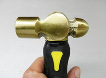 Load image into Gallery viewer, STUBBY BRASS HAMMER ERGONOMIC SHORT HANDLE BALL PEEN MALLET METAL CRAFTS 1 LB (LZ 1.2 FRE)
