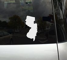Load image into Gallery viewer, Applicable Pun New Jersey State Shape - The Garden State - White Vinyl Decal Sticker for Car, MacBook, Laptop, Tablet and More (6 Inch)
