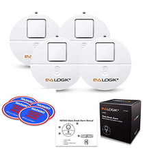 Load image into Gallery viewer, EVA LOGIK Modern Ultra-Thin Window Alarm with Loud 120dB Alarm and Vibration Sensors Compatible with Virtually Any Window, Glass Break Alarm Perfect for Home, Office, Dorm Room- 4 Pack
