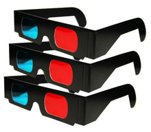 Load image into Gallery viewer, 3D Anaglyph Black Cardboard 3D Glasses - Red &amp; Cyan
