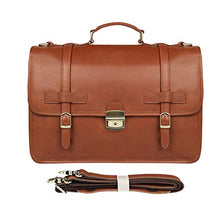 Load image into Gallery viewer, Garyesh Mens Briefcase Leather 14&quot; Laptop Bag Messenger Bag with Lock (Tan)
