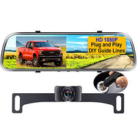 Backup Camera for Car 4.3'' Mirror Monitor Licence Plate Rear View Hitch Camera,HD 1080P Easy Installation System for Cars,Trucks,Minivans,SUVs,LED Lights Clear Night Vision - AMTIFO A1