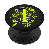 Floral Letter T Monogram Aesthetics PopSockets Grip and Stand for Phones and Tablets