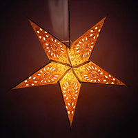 Indian Handmade Yellow Paper Star Lantern Lamp Christmas Festive Foldable Paper Hanging Paper Star Lamps